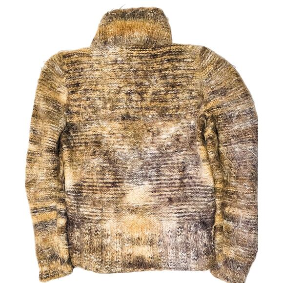 Wool blend fuzzy zip front sweater cardigan size S - Picture 2 of 9